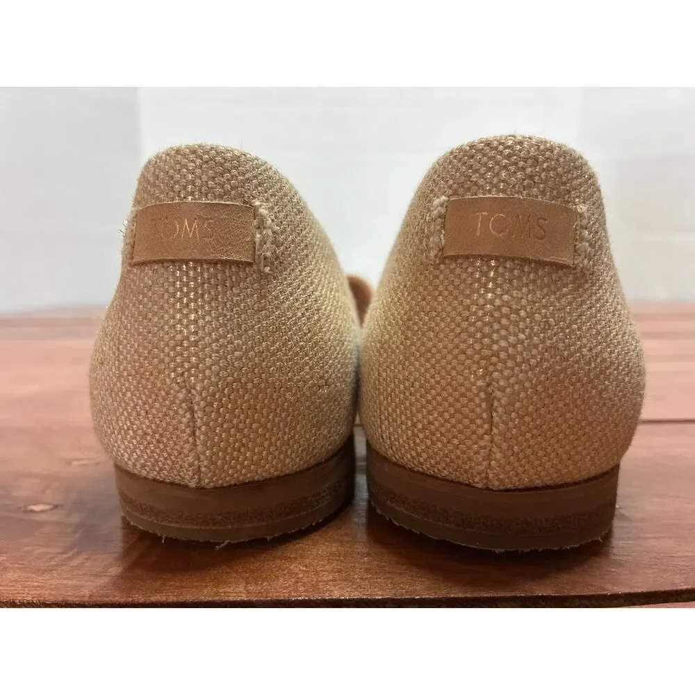Tom’s Jutti D'Orsay Tan Almond Toe Flats - Size 6